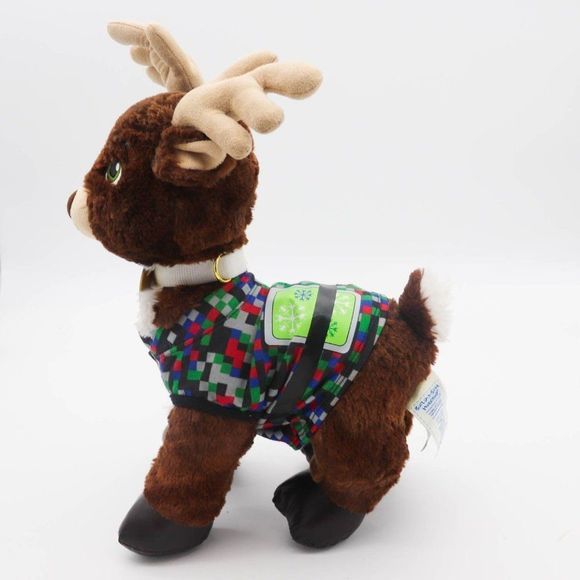 BAB Dasher Reindeer Plush, W/ Collar, Sweater, Stuffed Animal, Holiday Christmas - Picture 2 of 6